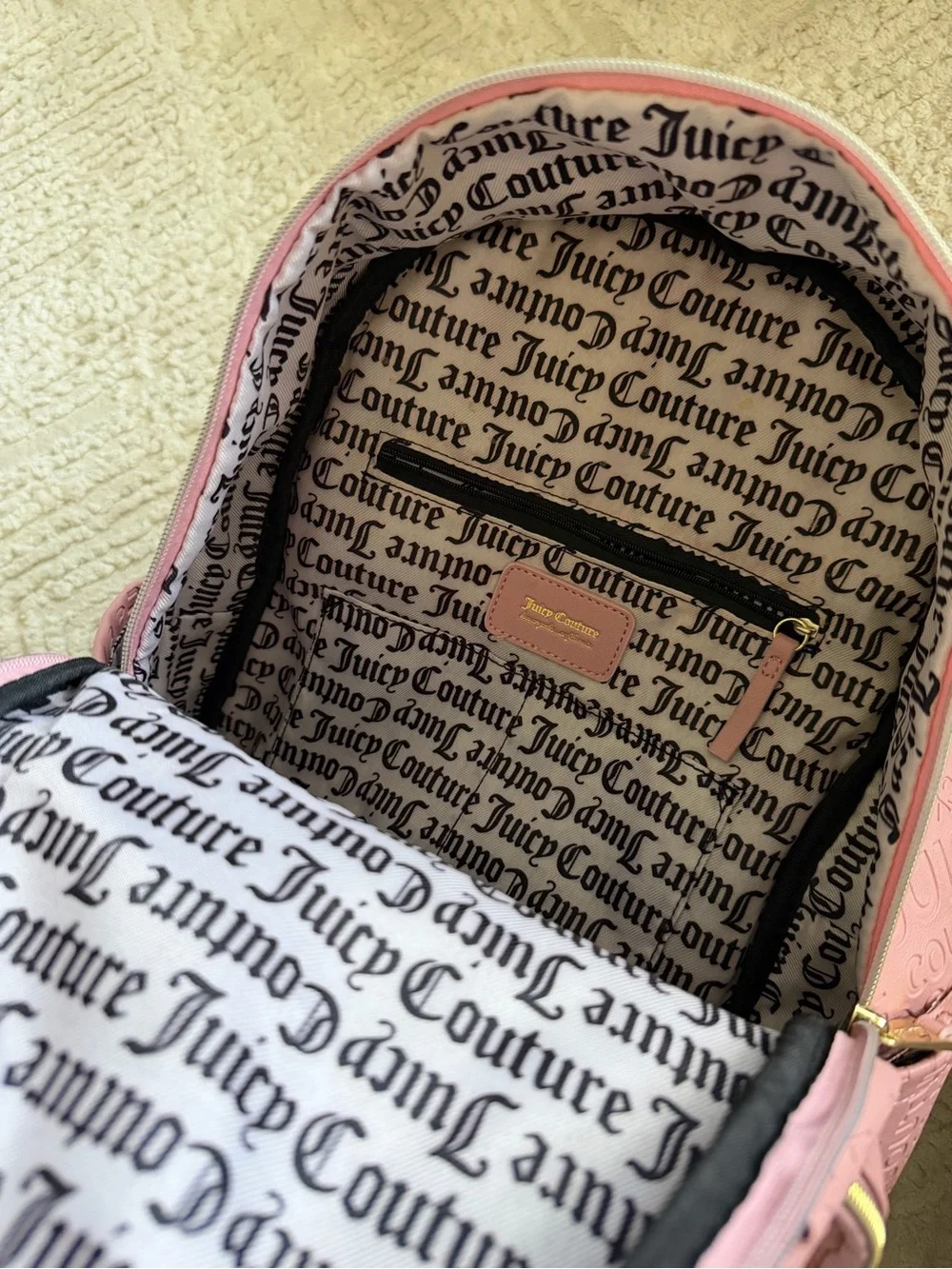Juicy Couture Pink Embossed Logo Backpack